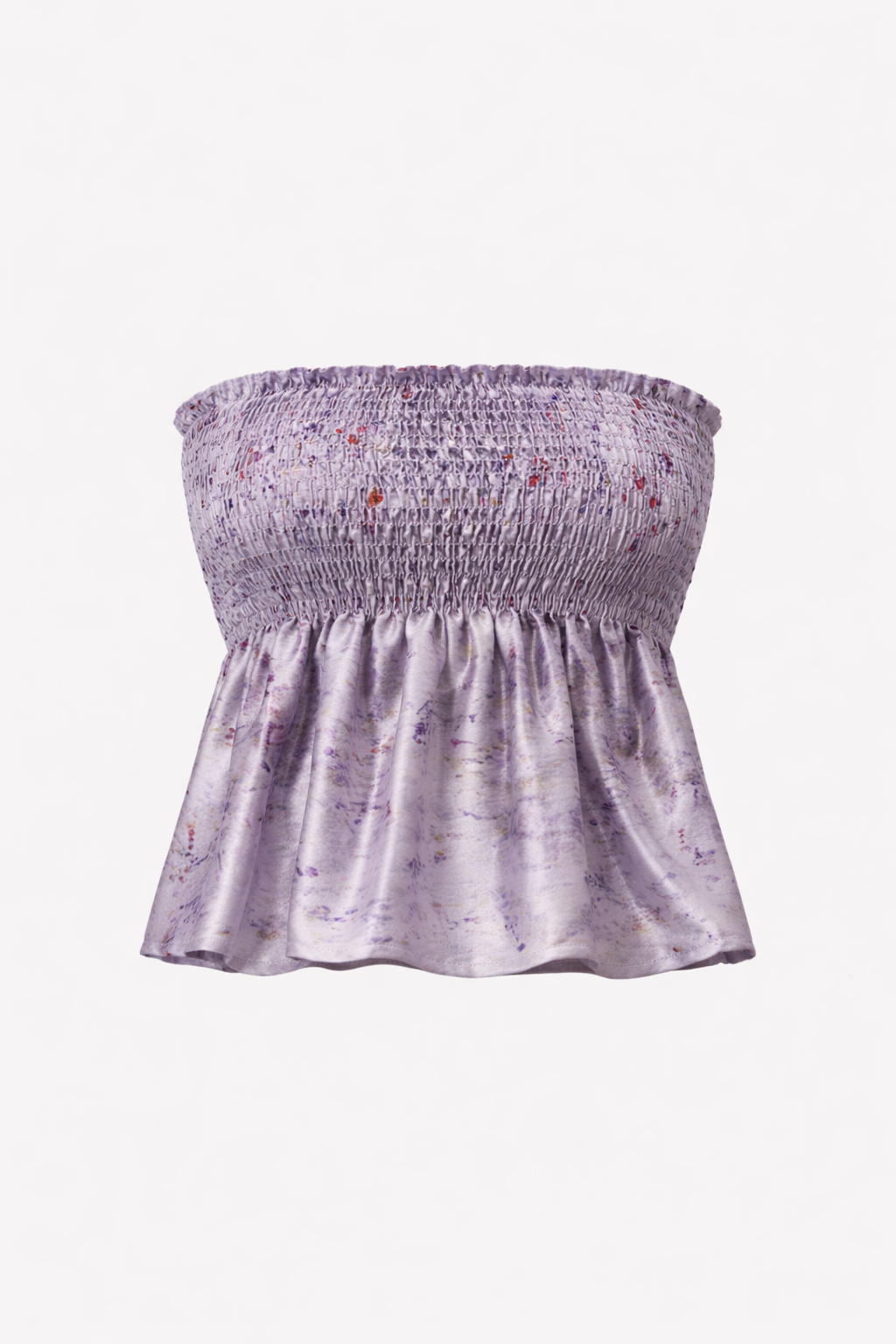 Java Purple Silk Shirred Top