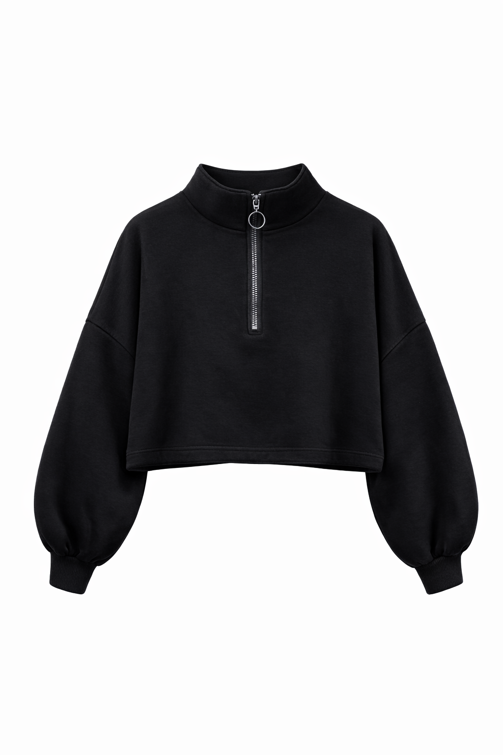 Cropped Sweater with zip-up