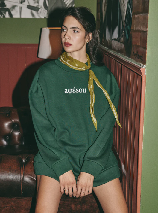 Afesou sweatshirt oversized - Dark Green